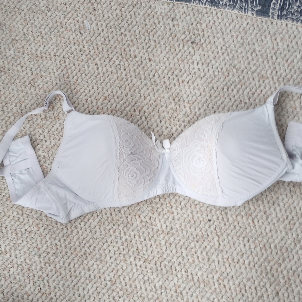 Elegant White Lace Bra by Emily Johnson